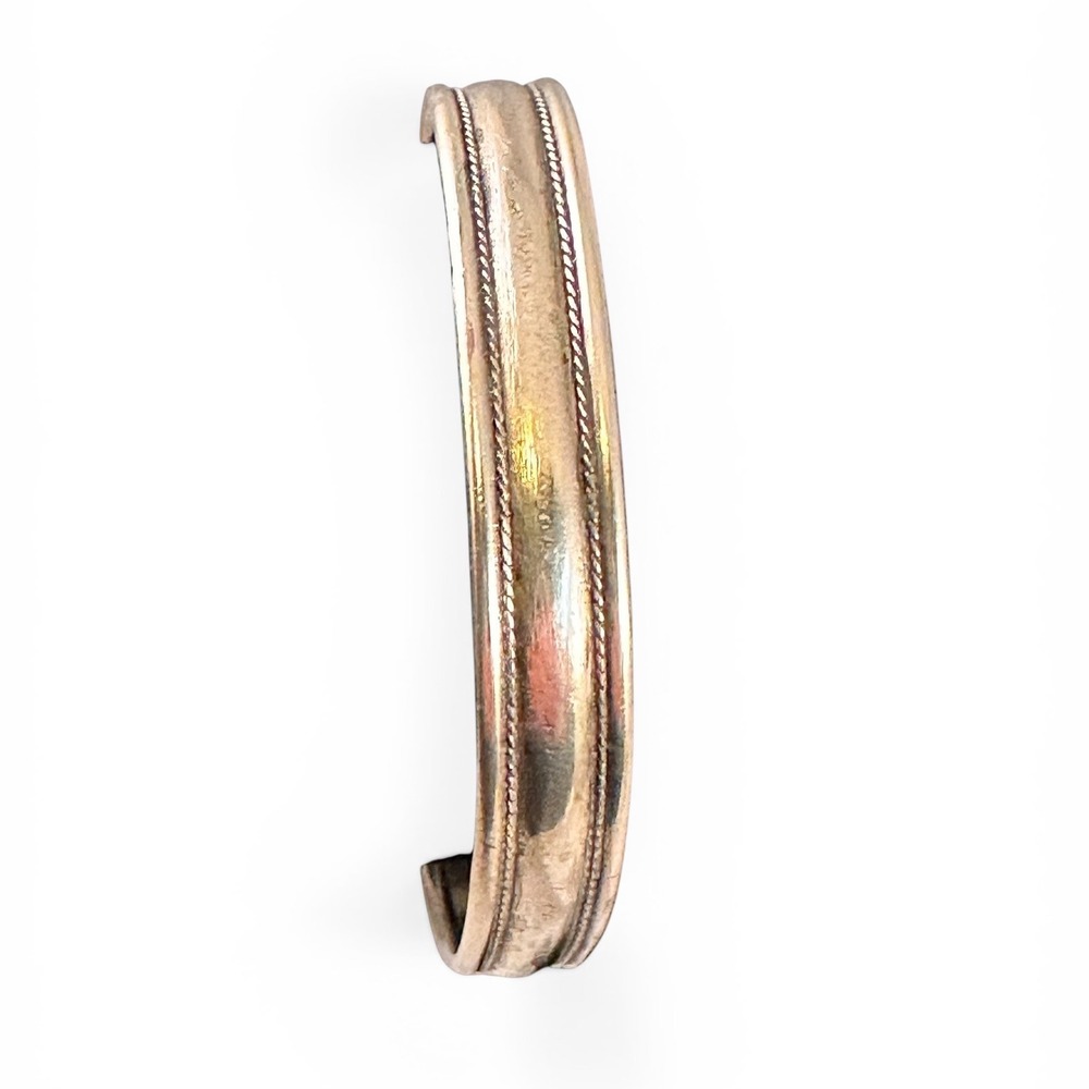Unbranded Cuff Bracelet Women OS Silver Good Vintage Rope Edge Detail